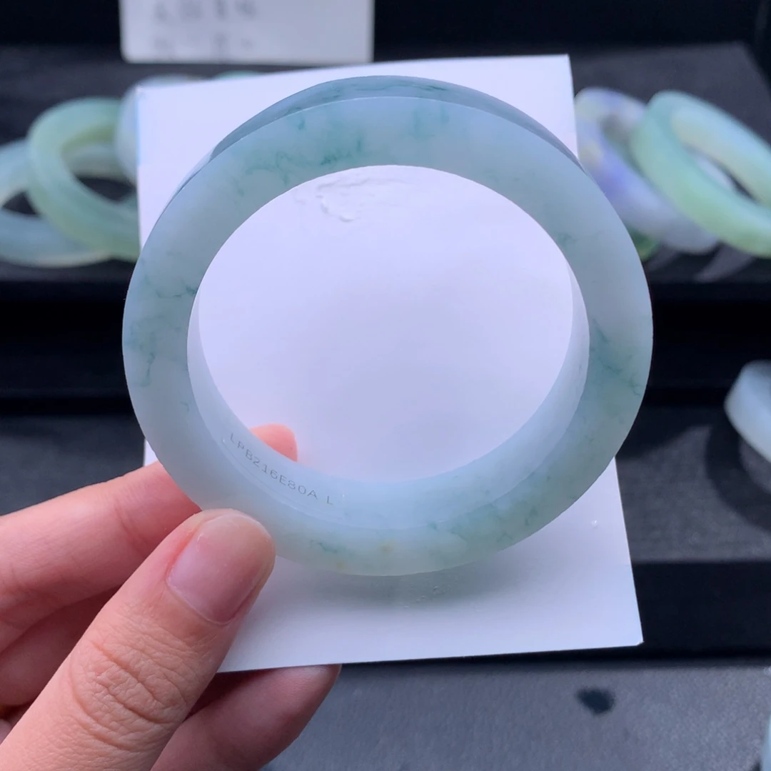 定制翡翠冰胶蓝飘花未镶嵌