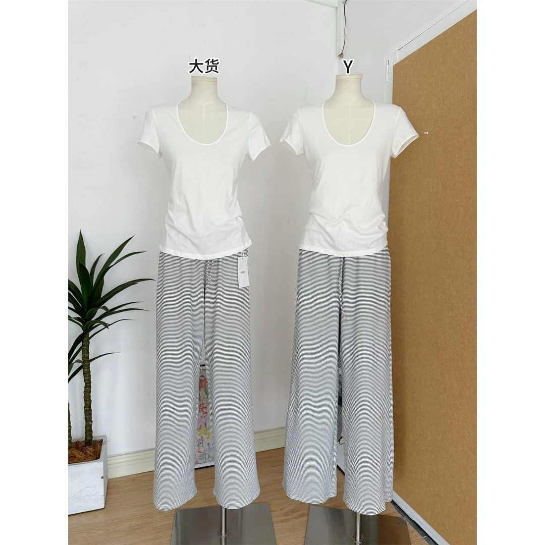 【刘浩存少年感白t】纯欲风软糯糯垂感显瘦掐腰短袖