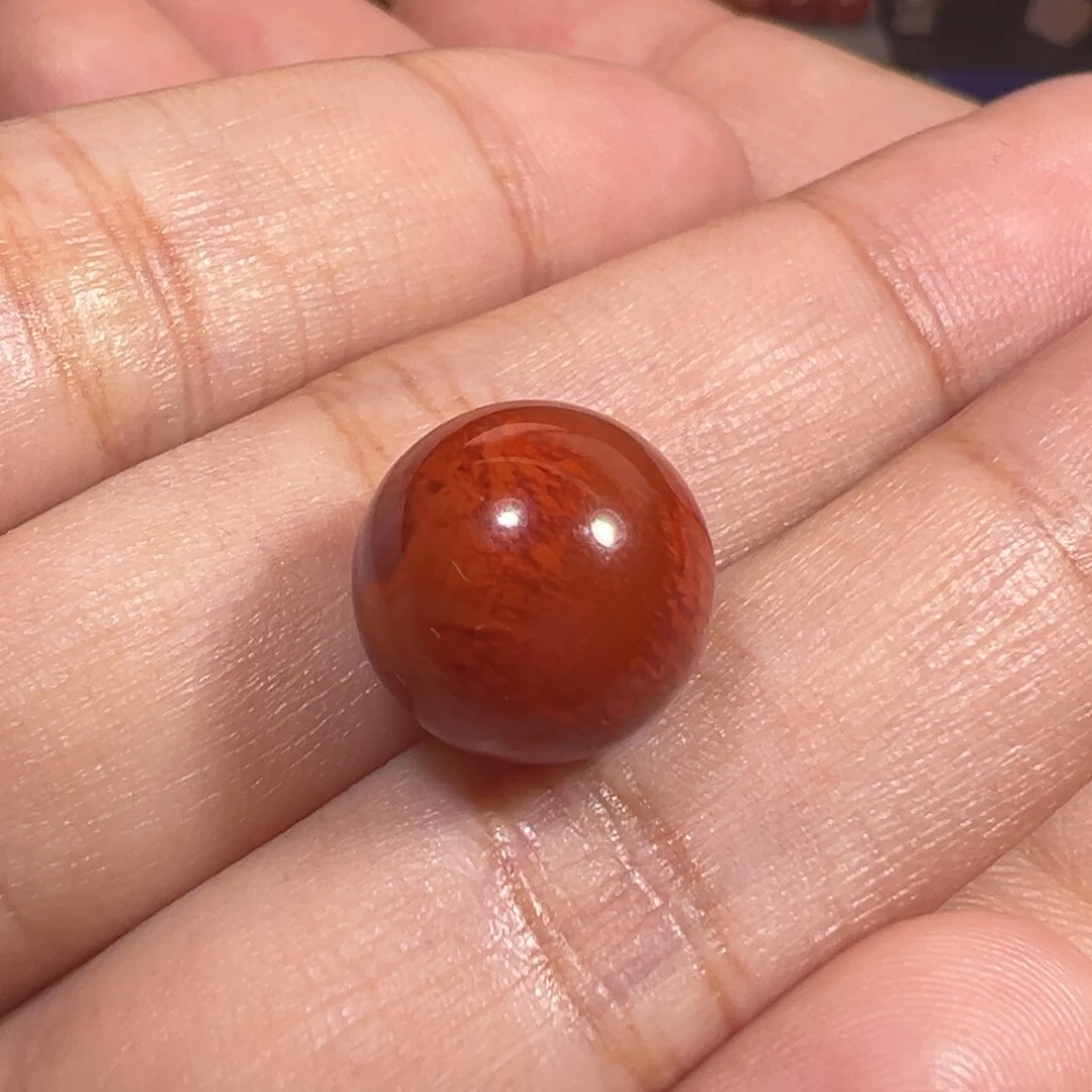 未镶嵌南红玛瑙珠宝奇石火焰圆珠12.9