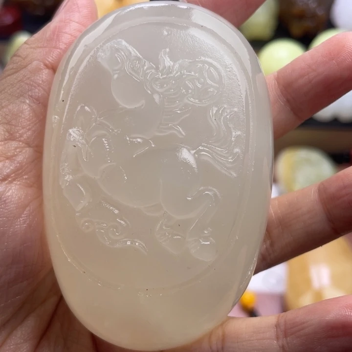 静***过石材天然古青石手把件