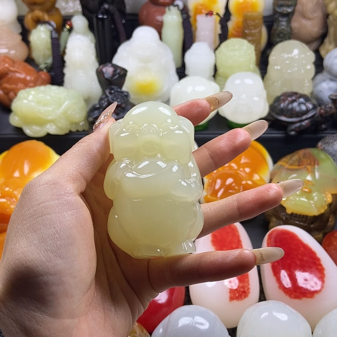 无花朵原石雕刻把件