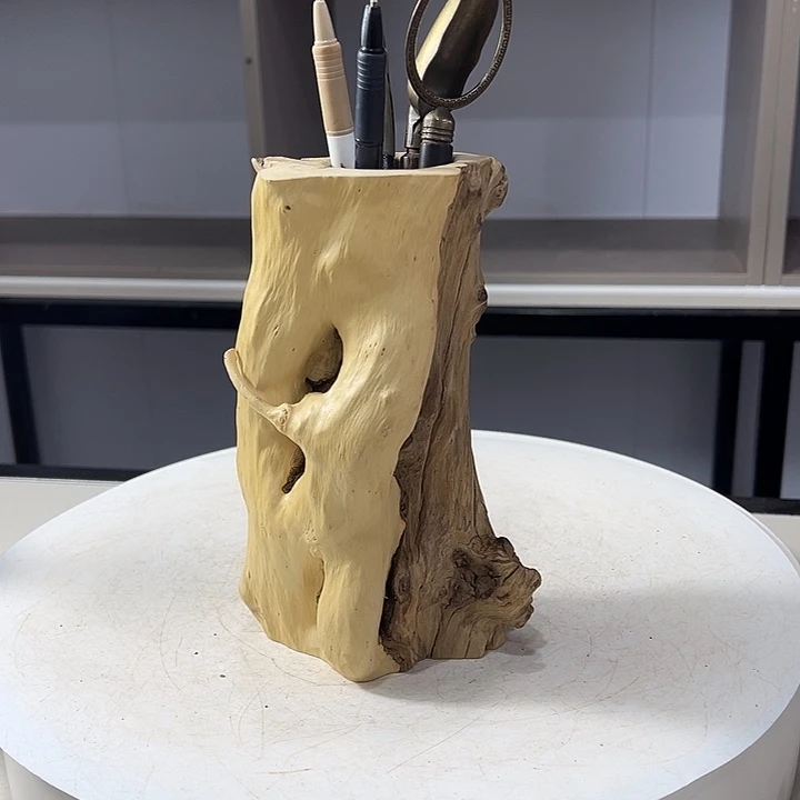 木石榴木榴疤茶桶笔筒