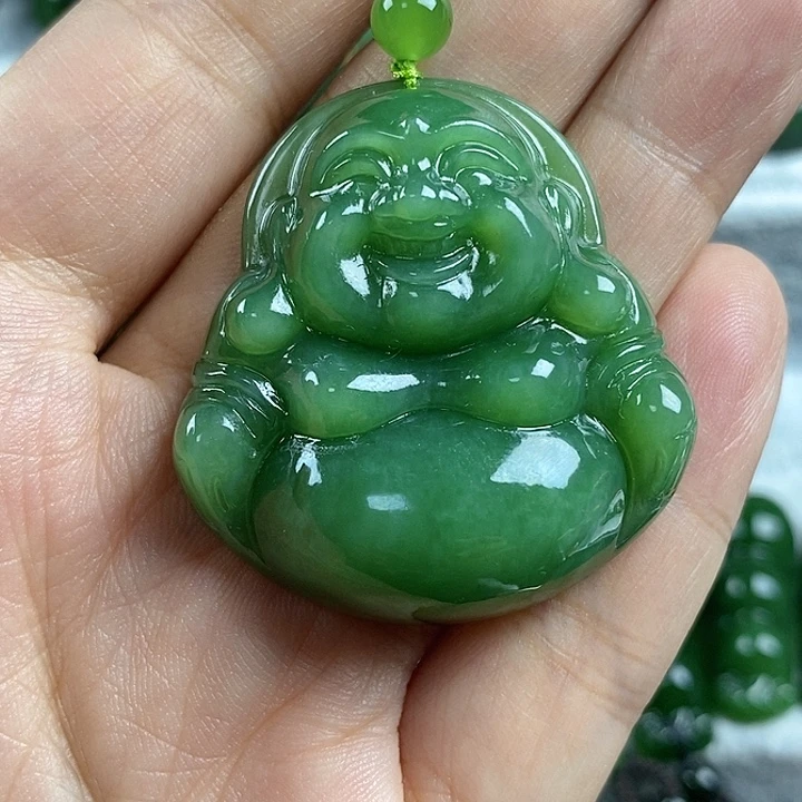 吊坠(不含链)未镶嵌和田玉（碧玉）40mm