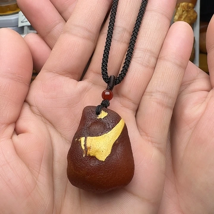 蜜蜡未镶嵌裸石天然蜜蜡金瓷白原石吊坠