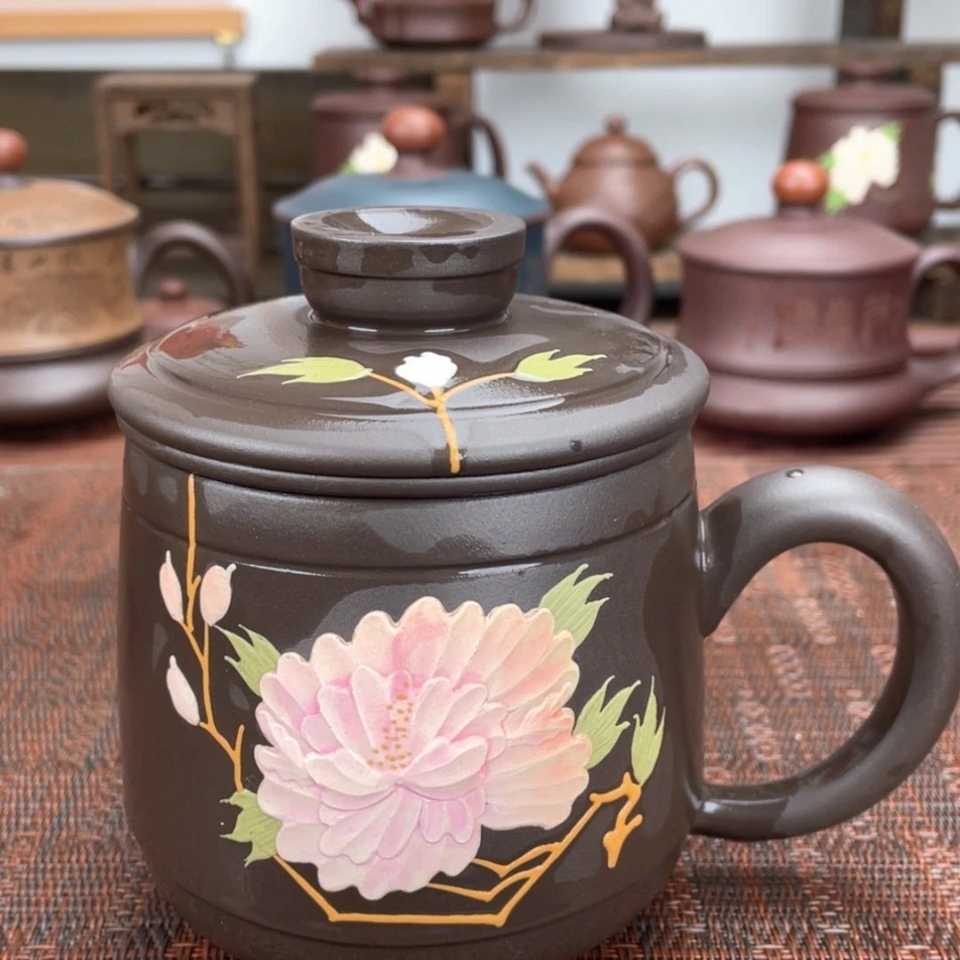 【闪购商品】紫砂茶杯动*余宜兴原矿紫砂盖杯微瑕