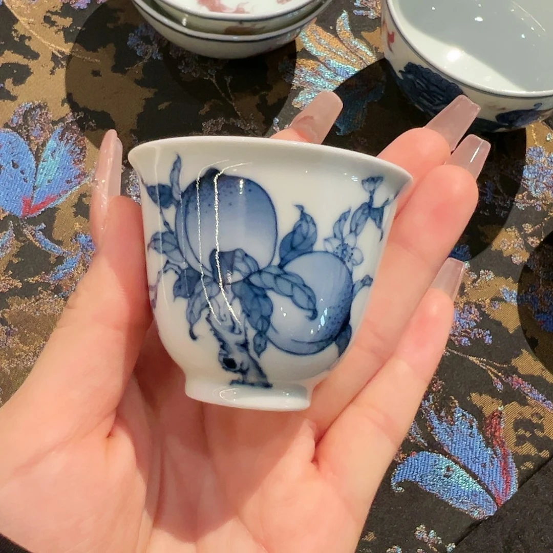 见**喂钟家窑易修柴窑寿桃单杯杯