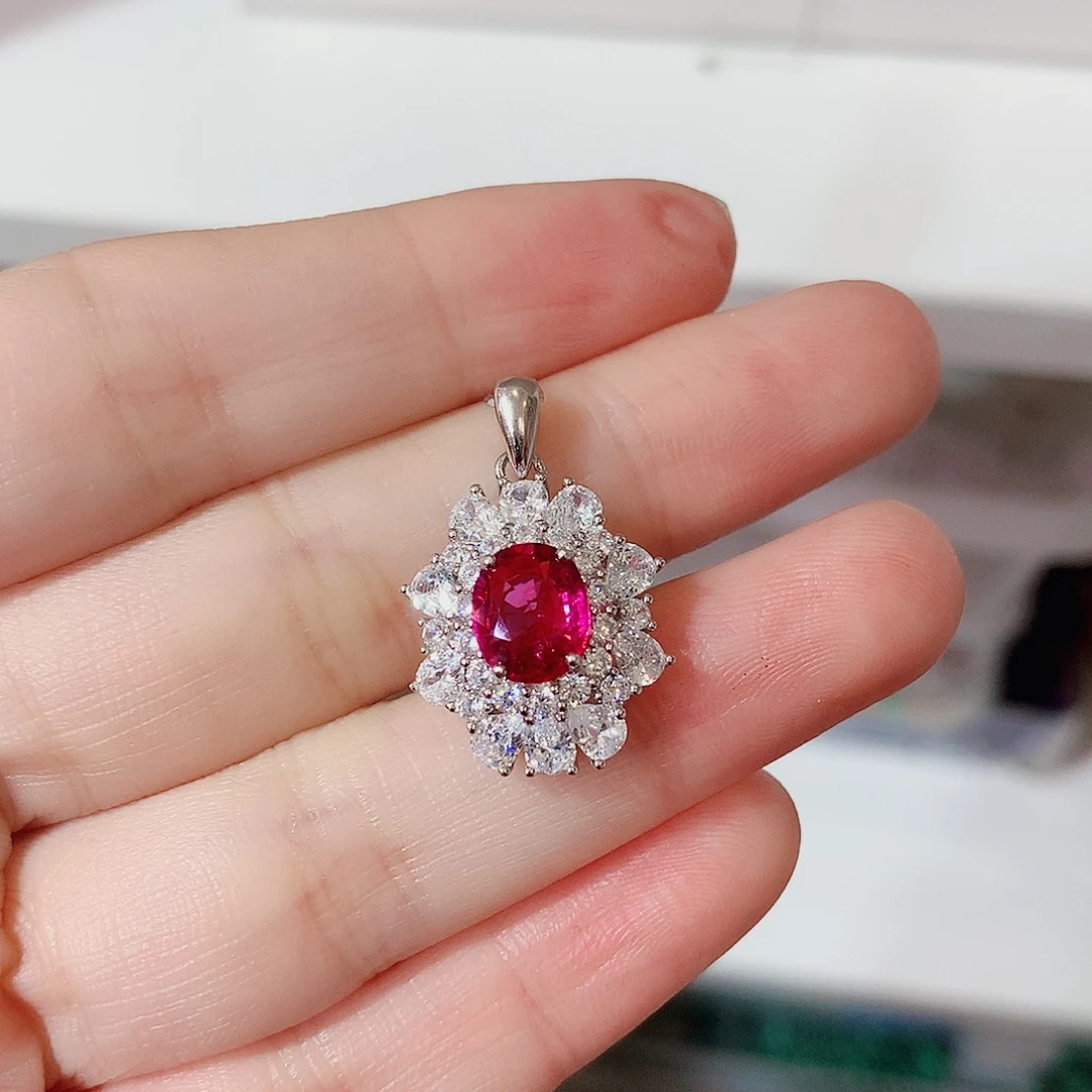 碧玺颈饰银S925镶嵌吊坠超美