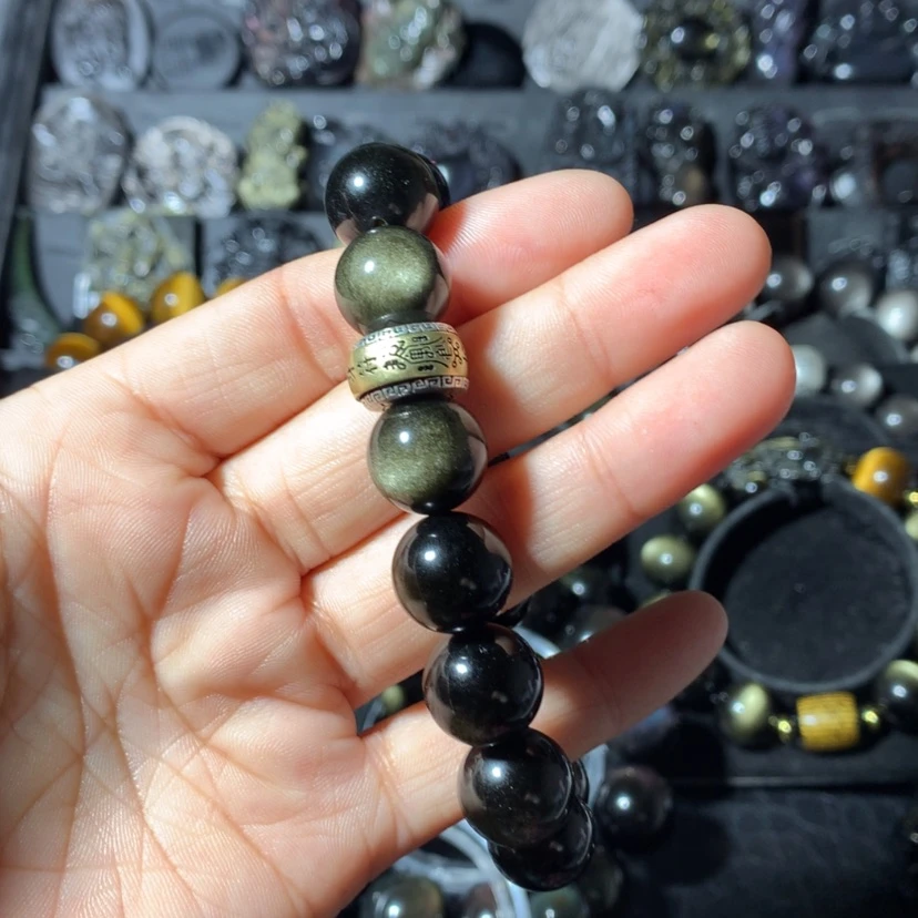 【闪购商品】黑曜岩手串未镶嵌Y*