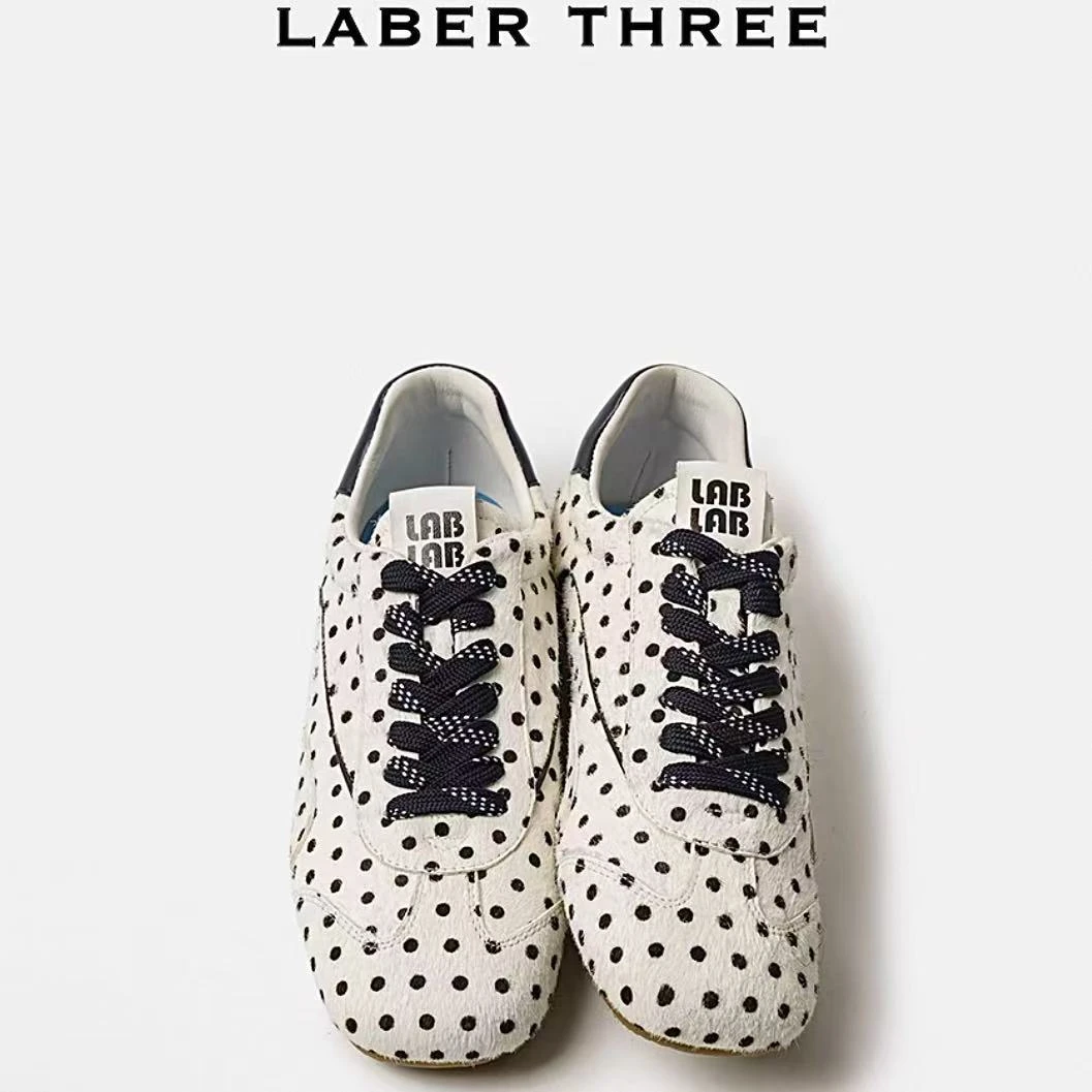 LABERTHREE 温暖春日氛围感b备时尚休闲奶芙波点芭蕾德训鞋