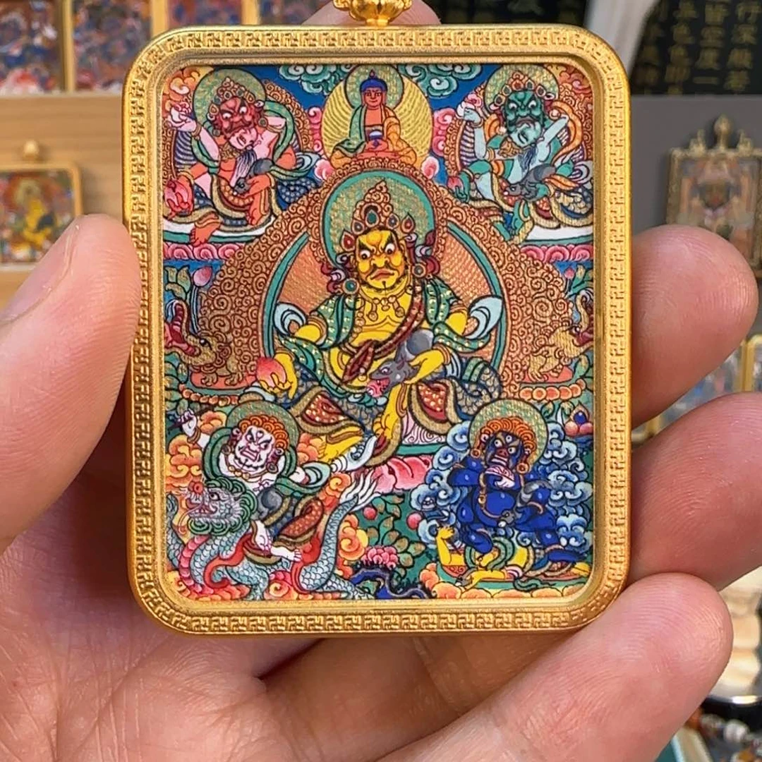 吊坠?****劉热贡纯手绘【五路财神】非遗文化