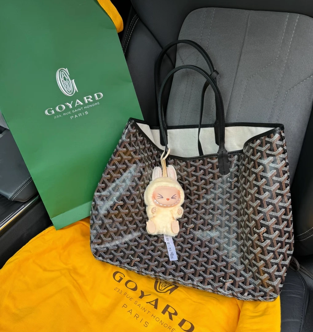 99新 Goyard 黑色老花托特包 中号