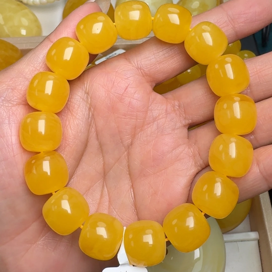 蜜蜡未镶嵌手链无优化无烤色无补胶无覆膜无辐照无煮蜜