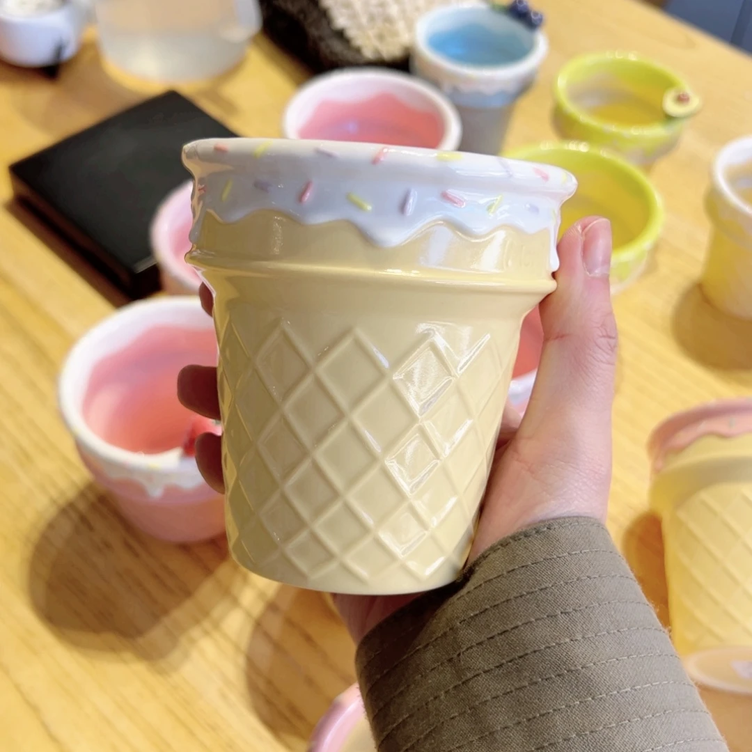 容***人陶瓷艺术320毫升冰淇淋杯