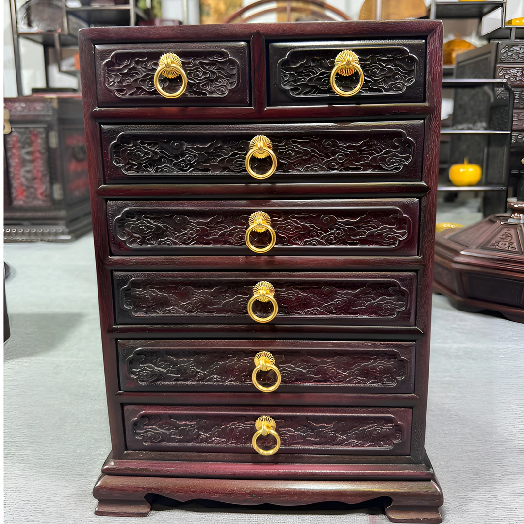仙匠红木 大红酸枝七斗柜27*27*40cm