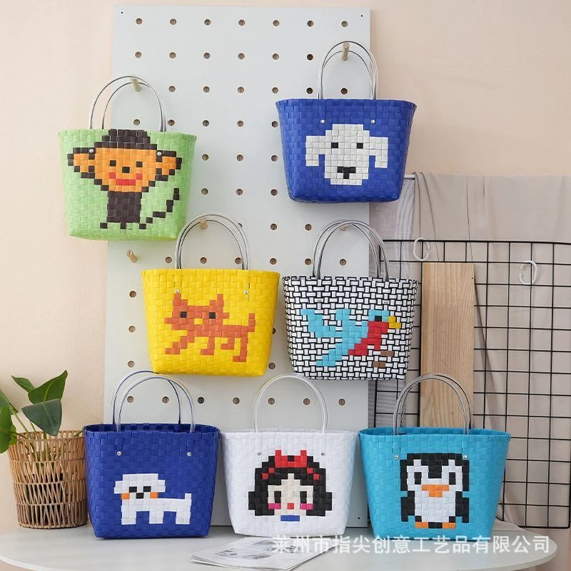 手工编织包塑编包沙滩包菜篮子包大容量通勤手提篮沙滩包购物篮