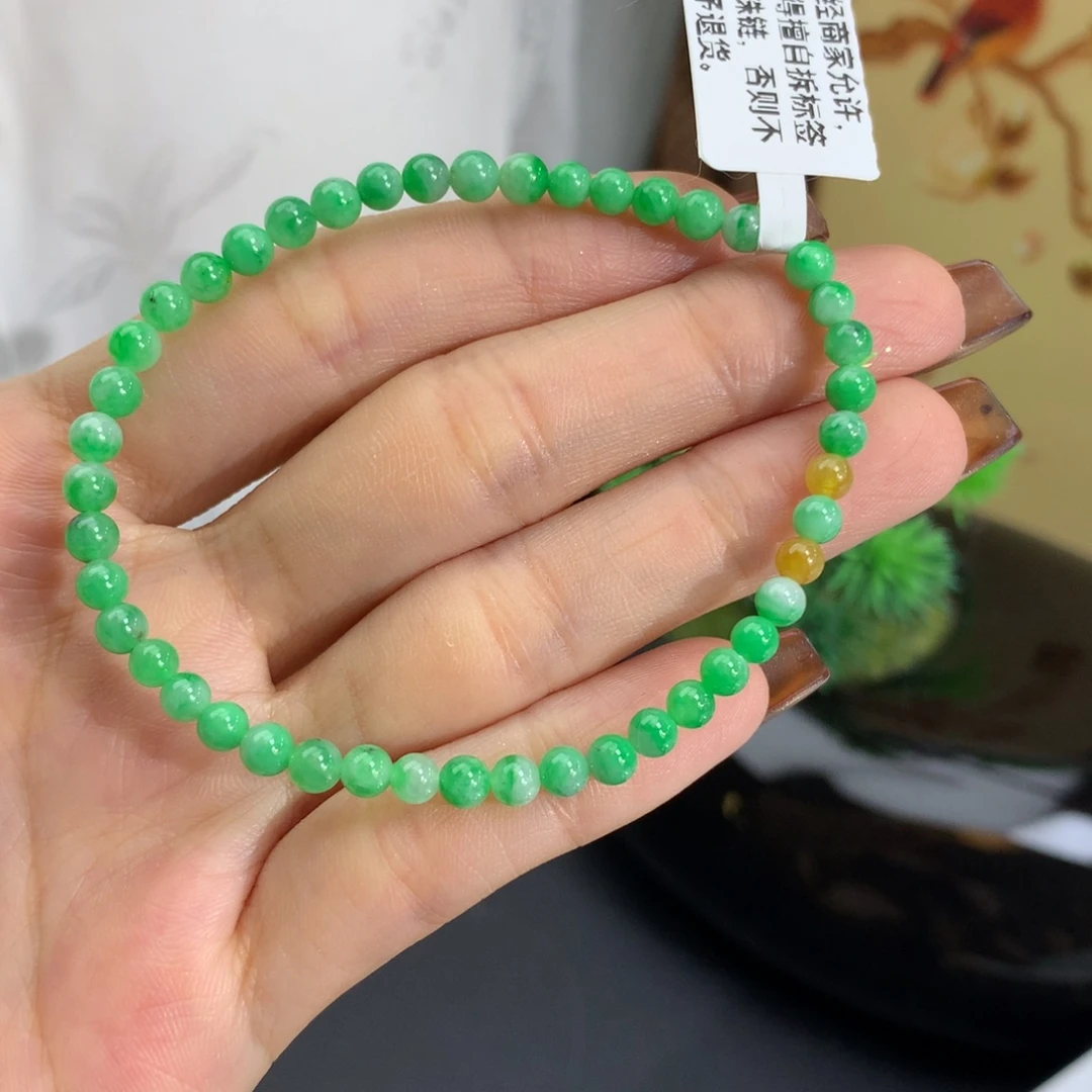 未镶嵌手串翡翠卡4细润绿手串