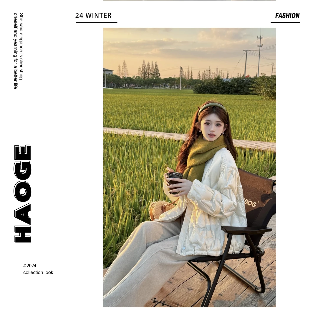 欣儿优选●云朵舒芙蕾Q4YRF2741A‘白鸭绒短款休闲时尚羽绒服预