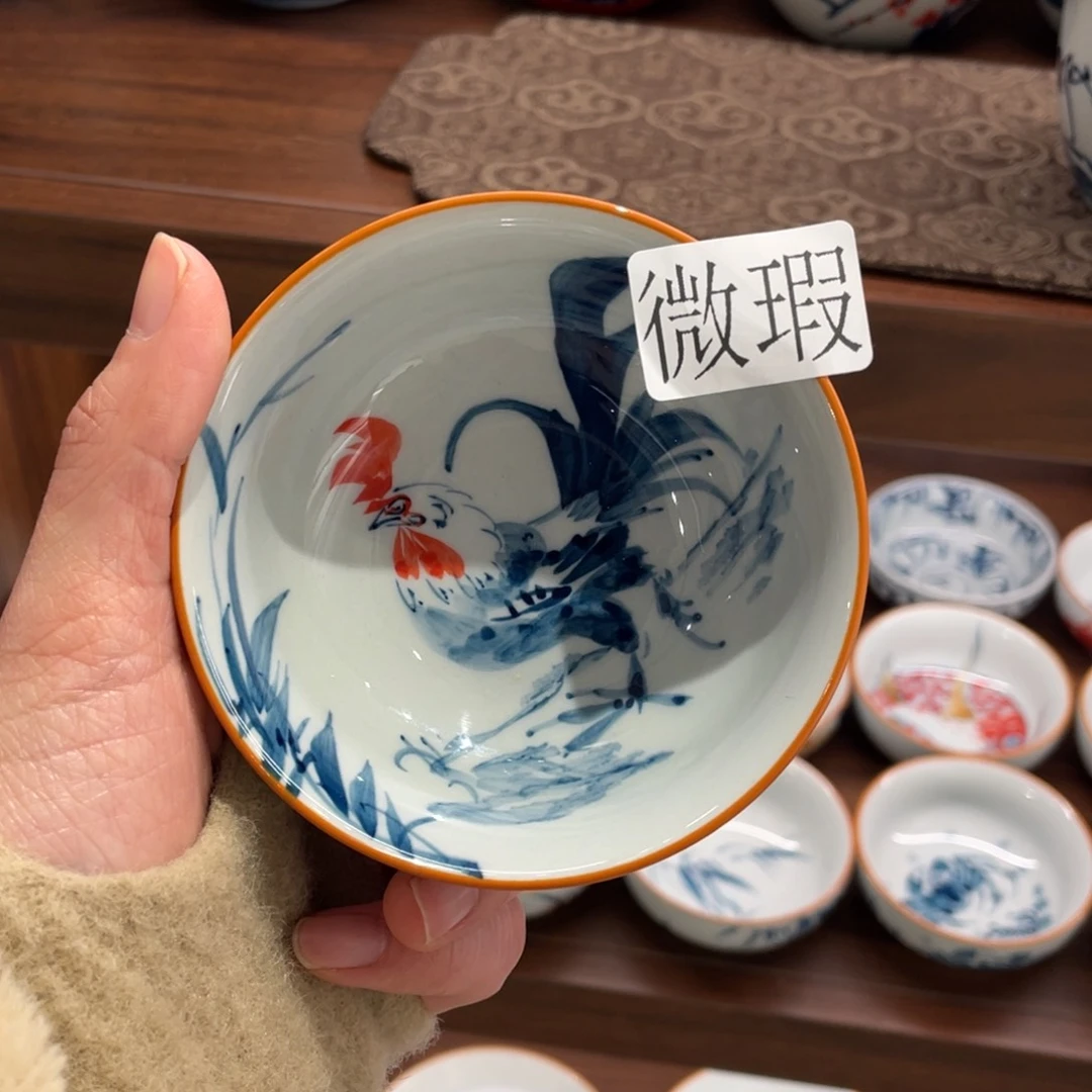 微瑕釉下彩纯手绘