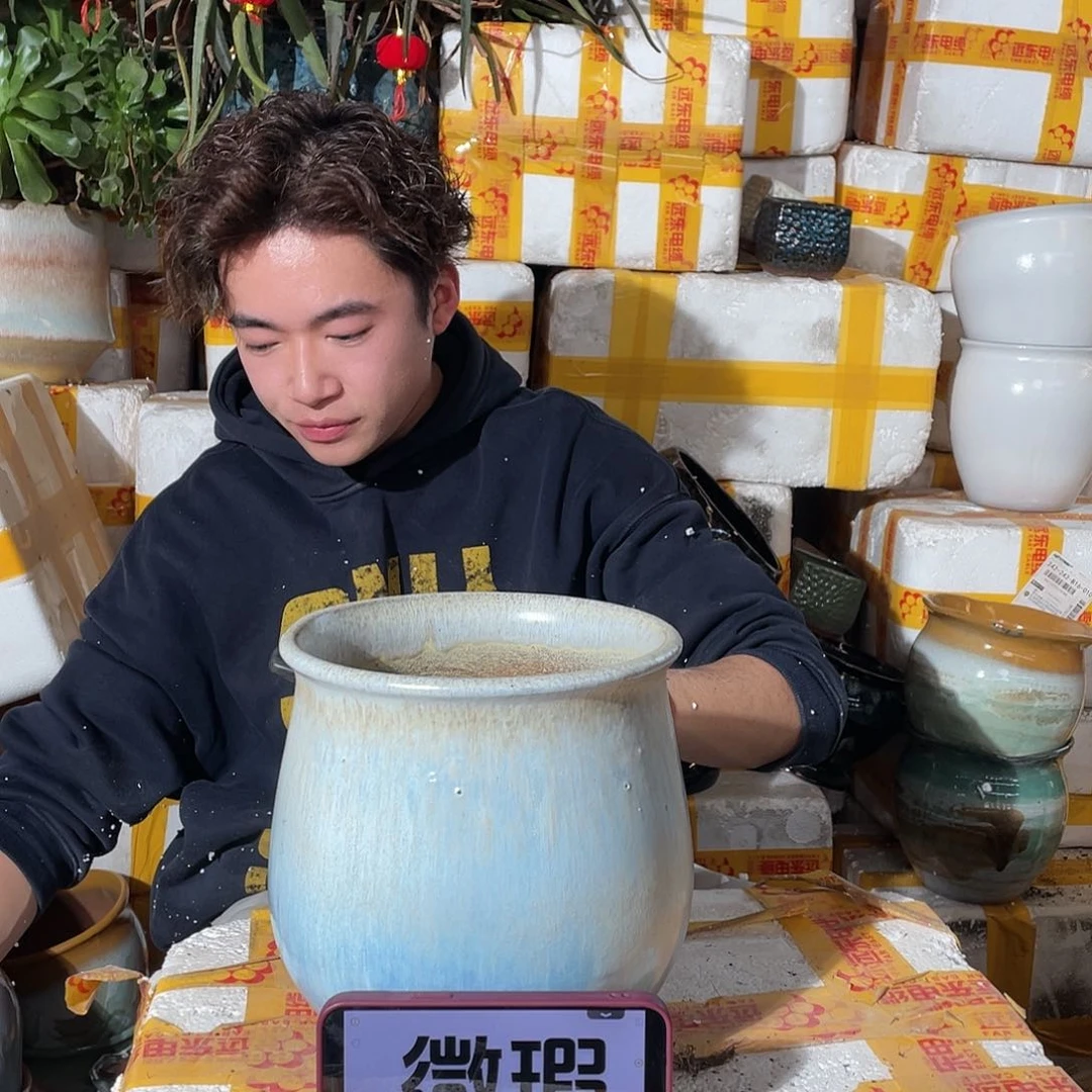 无铅玻璃宜兴紫砂花盆