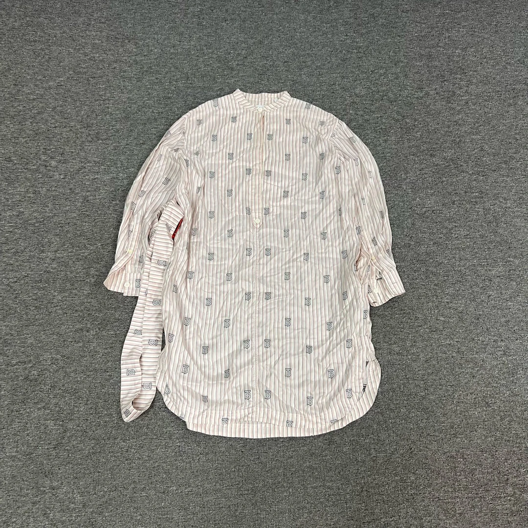 99新 AMIPARIS Burberry 巴宝莉 满印Logo 条纹 连衣裙 99新 UK6