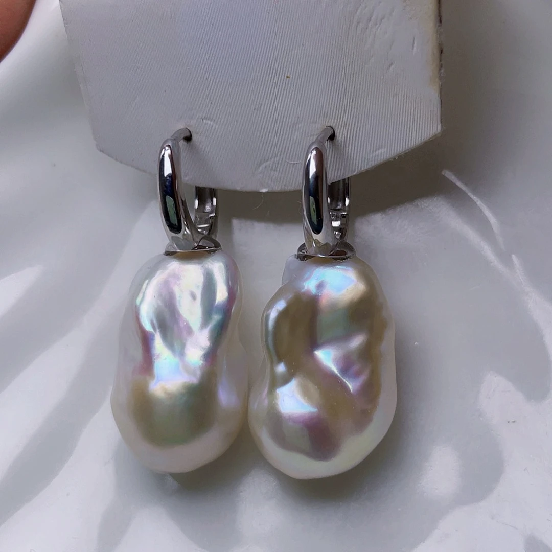 淡水珍珠耳饰银S925镶嵌西