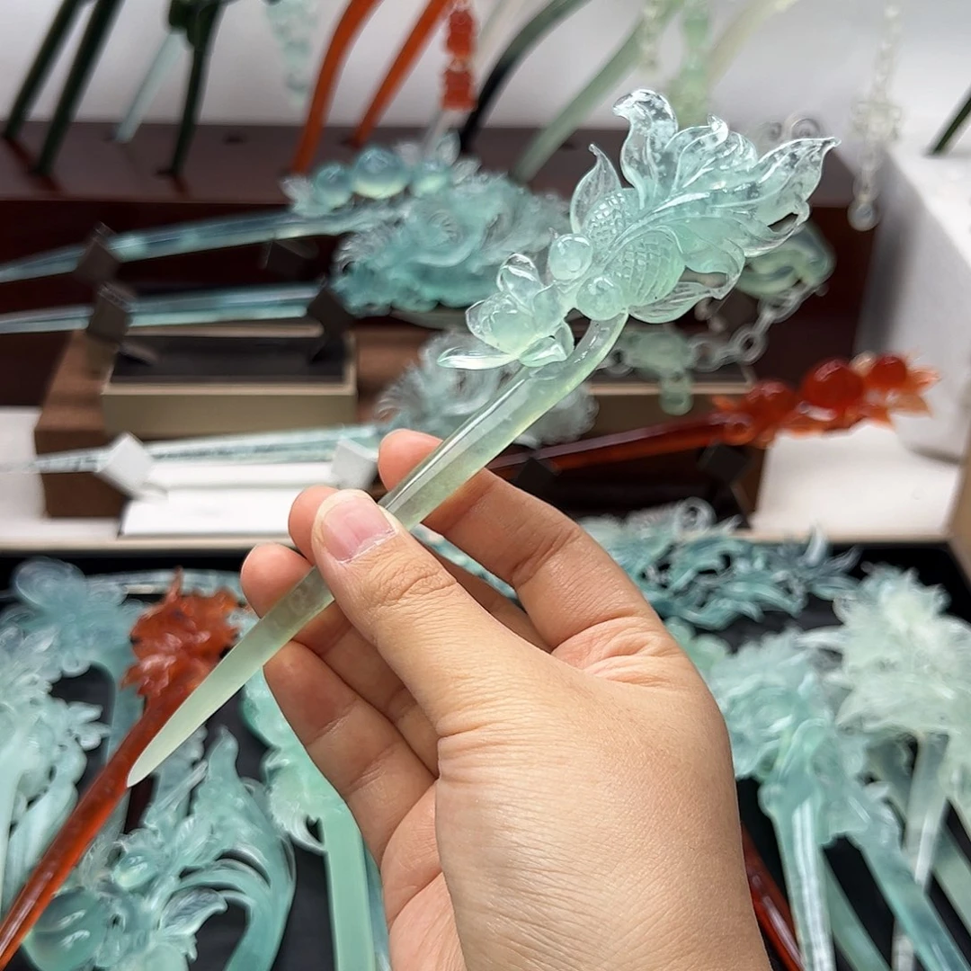 蛇纹石玉发饰未镶嵌