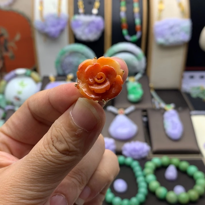 水***母翡翠银S925镶嵌吊坠(不含链)翡翠戒指