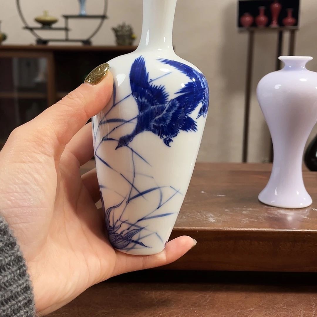 瓷片陶瓷小花瓶摆件