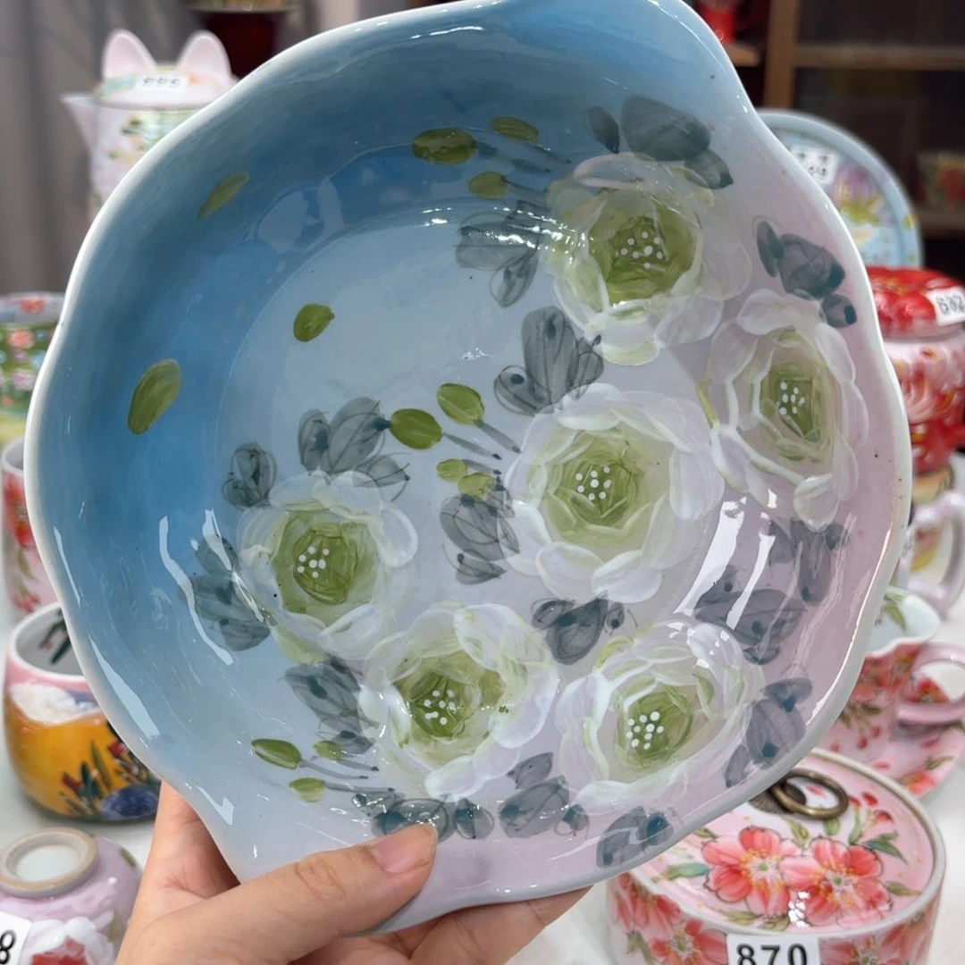 景德镇手绘高温釉下彩陶瓷茶具