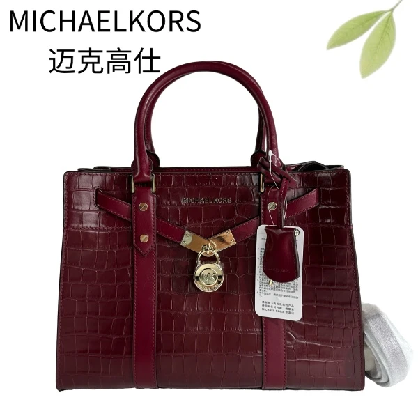 95新 MICHAEL KORS/迈克高仕 酒红手提单肩包G25105674底长34X25