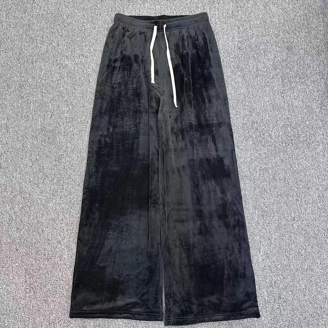 【周周家】6130濮院黑色丝绒裤女士接头休闲时尚风