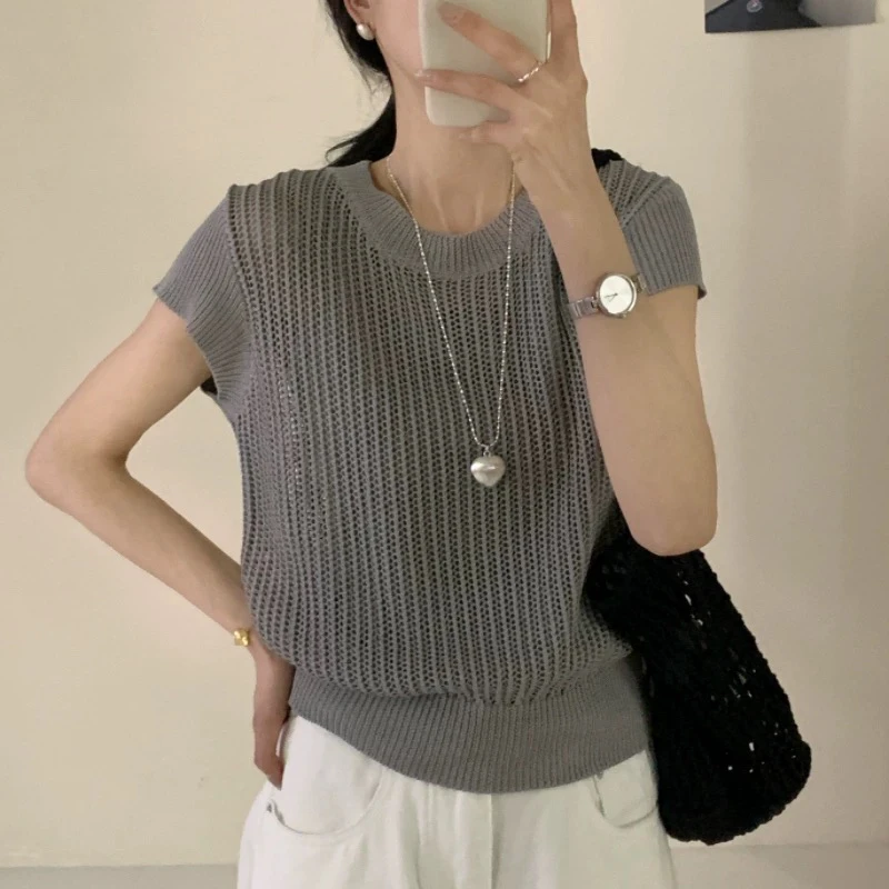 2025夏季新款韩版针织女上衣新款时尚百搭气质