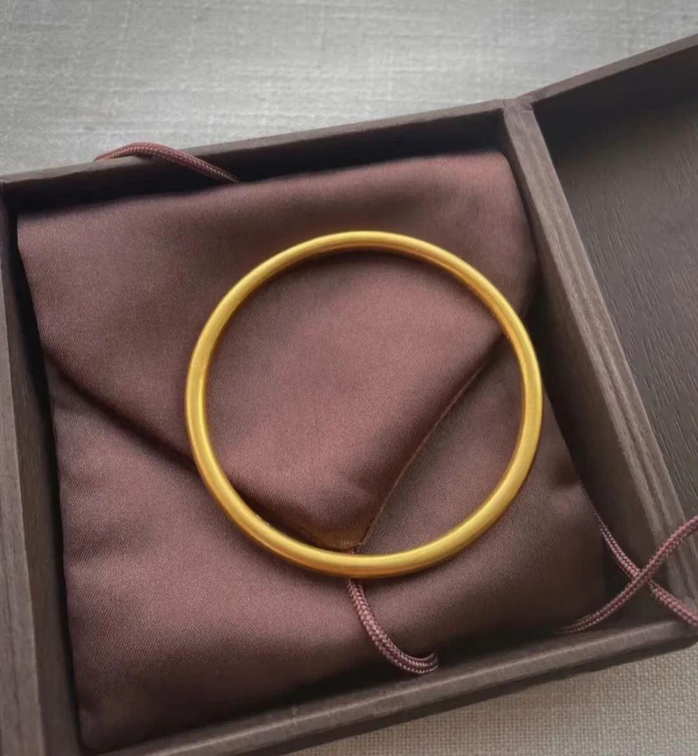 合金手镯 （优加）银镀金轻奢素圈古法手镯