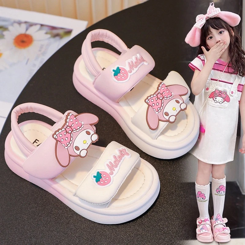 库洛米凉鞋女童鞋2025夏季新款儿童公主鞋女孩沙滩凉拖中大童软底