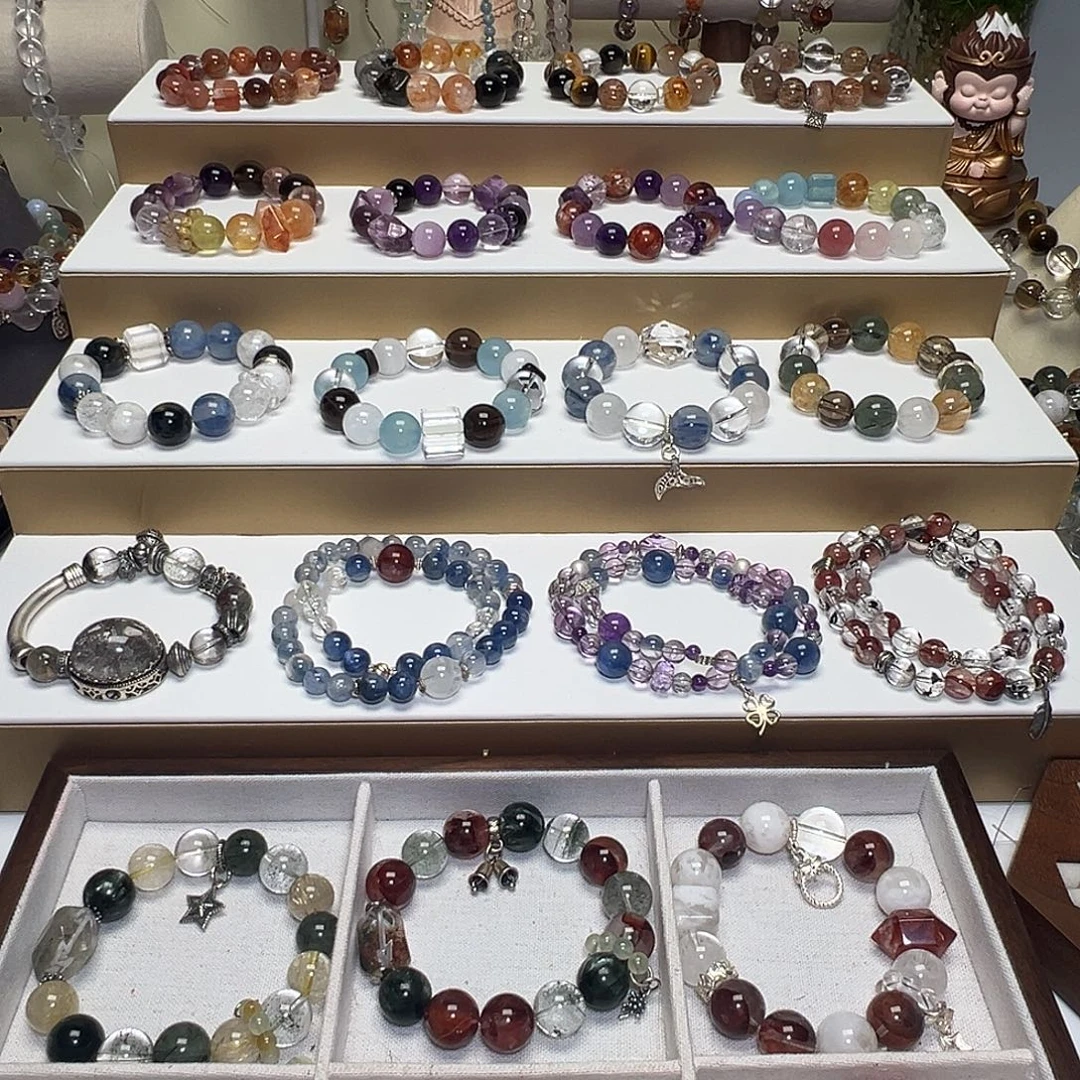 烟晶手链未镶嵌单珠