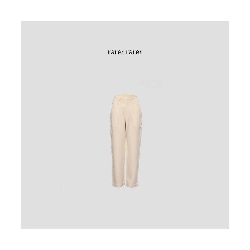 【rarer rarer】2402065 高腰奶白色亚麻裤