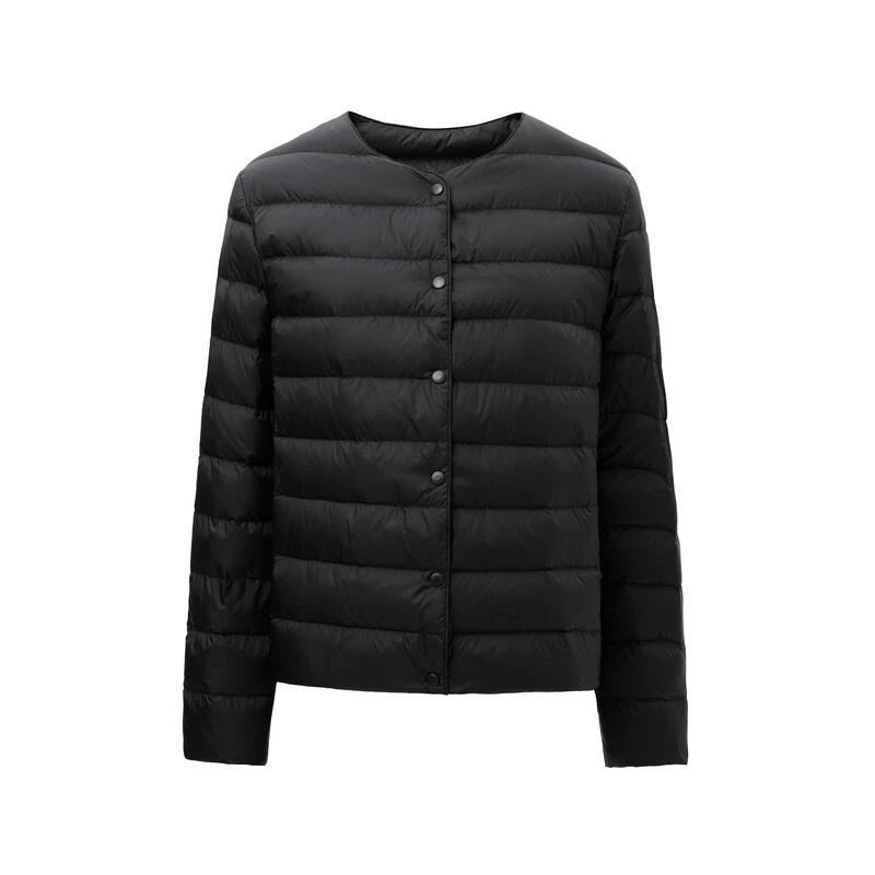 sdeer圣迪奥女装时尚圆领插袋打底轻薄羽绒服S24463103