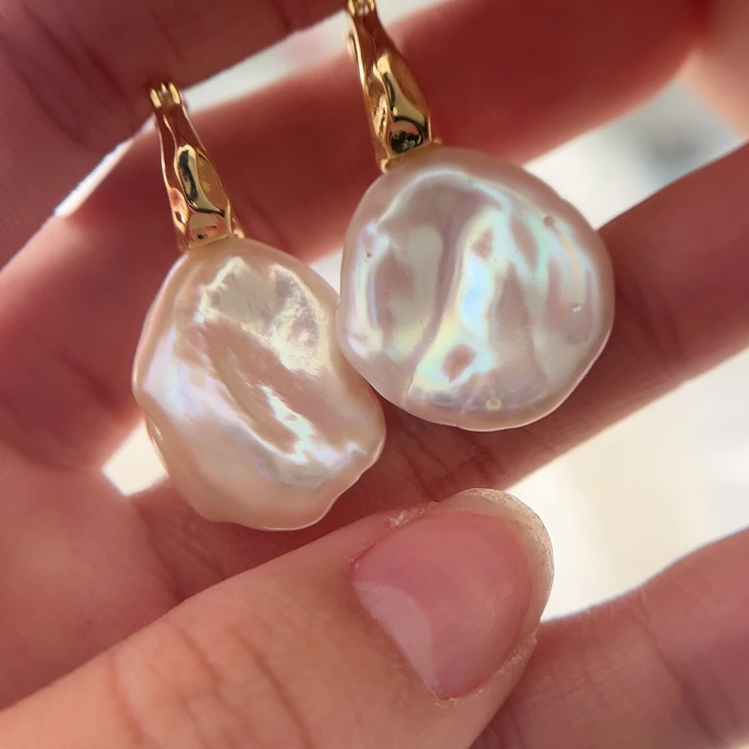 淡水珍珠耳饰合金