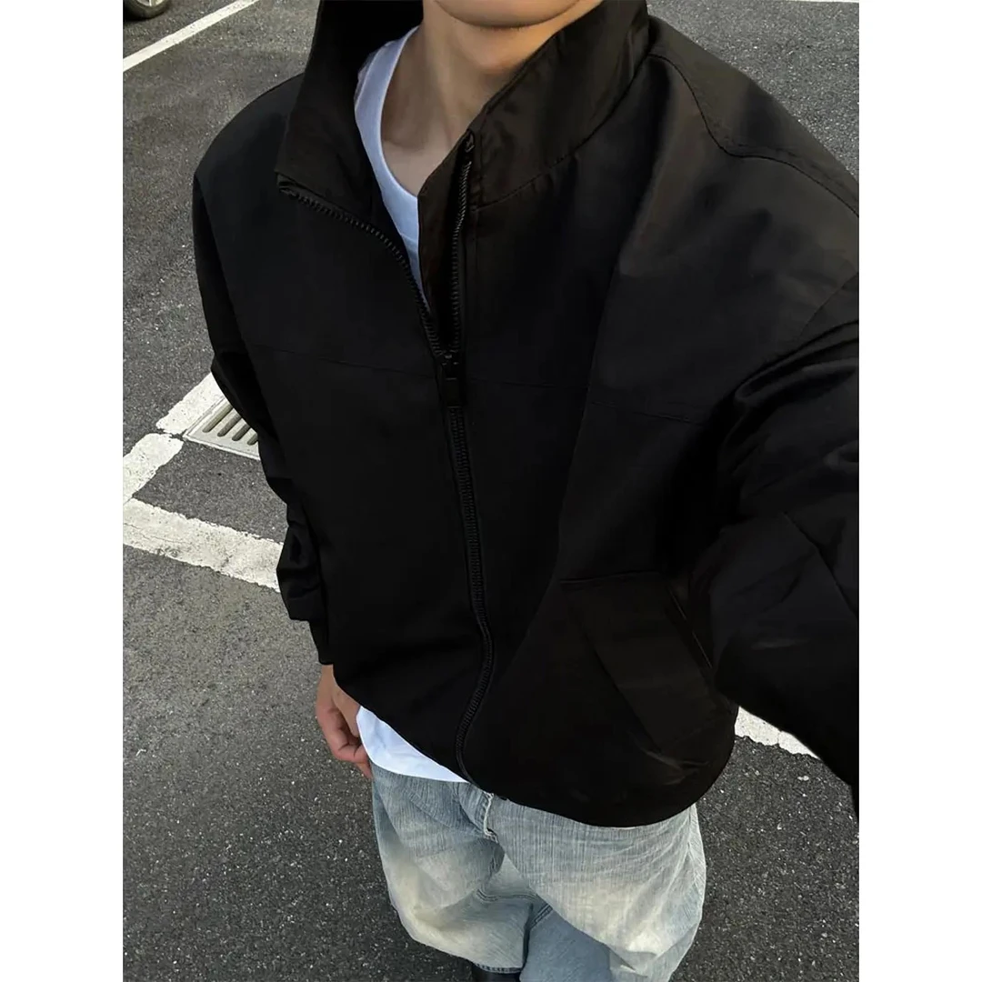 bomber黑色飞行员夹克男秋季短款立领棒球服cleanfit美式正肩外套
