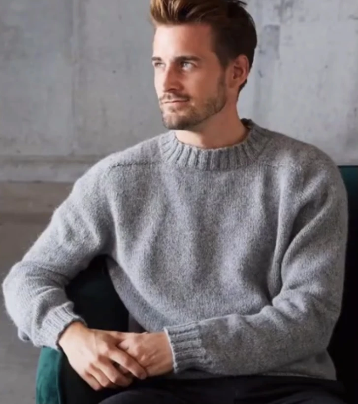 [杨杨手工】瑞意自带袖山羊绒手工毛衣编织材料包从上往下套头圆领