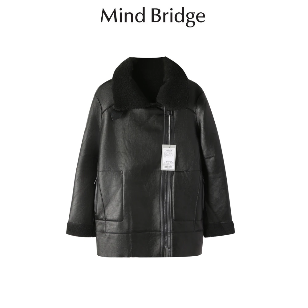 Mind Bridge/心桥女式仿皮加厚保暖时尚大衣 MB591-MTLT