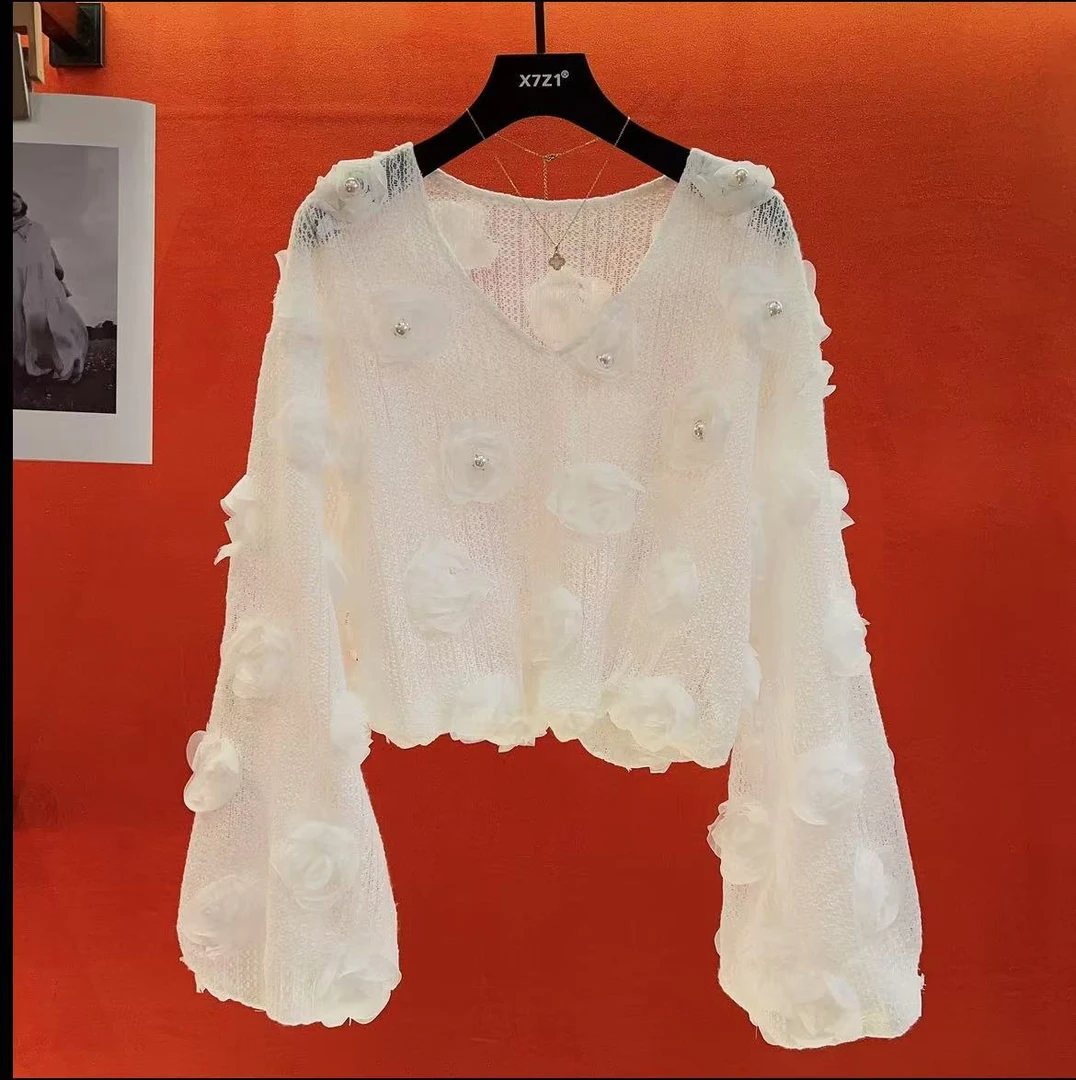 【玫瑰夫人】设计师同款花转衬衫CY001