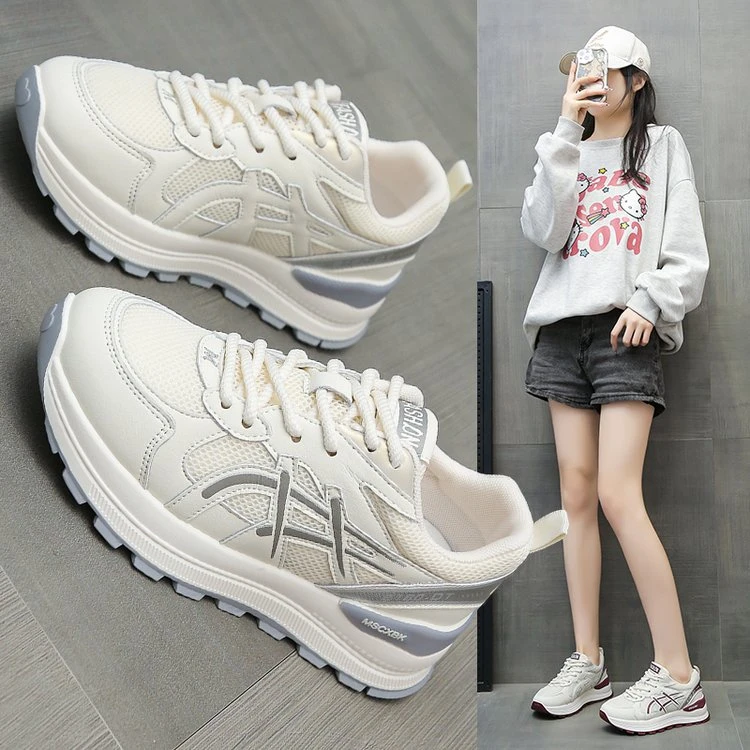 踩屎感运动鞋女2025春季网面透气轻便阿甘鞋爆款百搭休闲老爹鞋