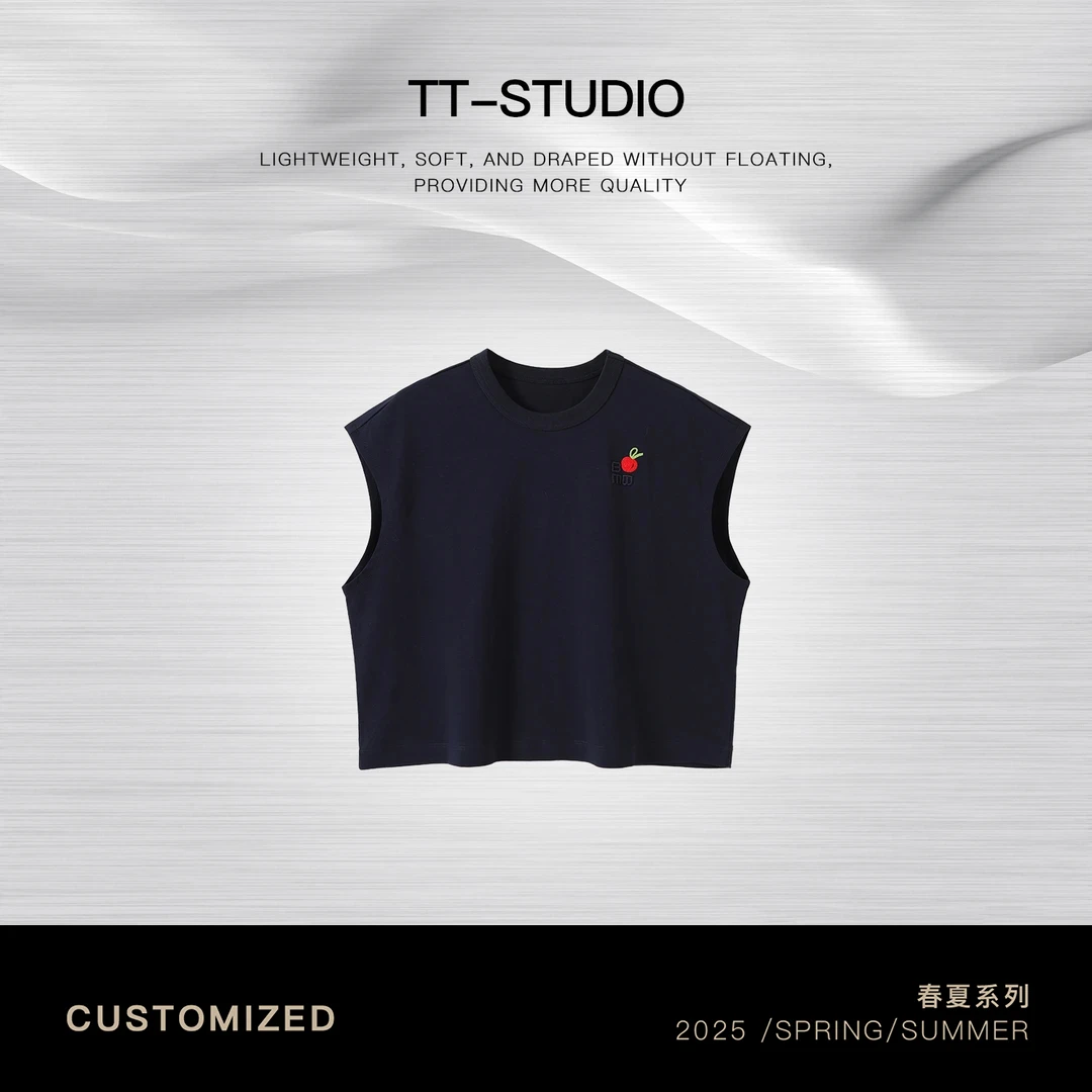 TT【樱桃背心】时尚新品轻奢气质显瘦百搭无袖T恤背心TT-11DT22305