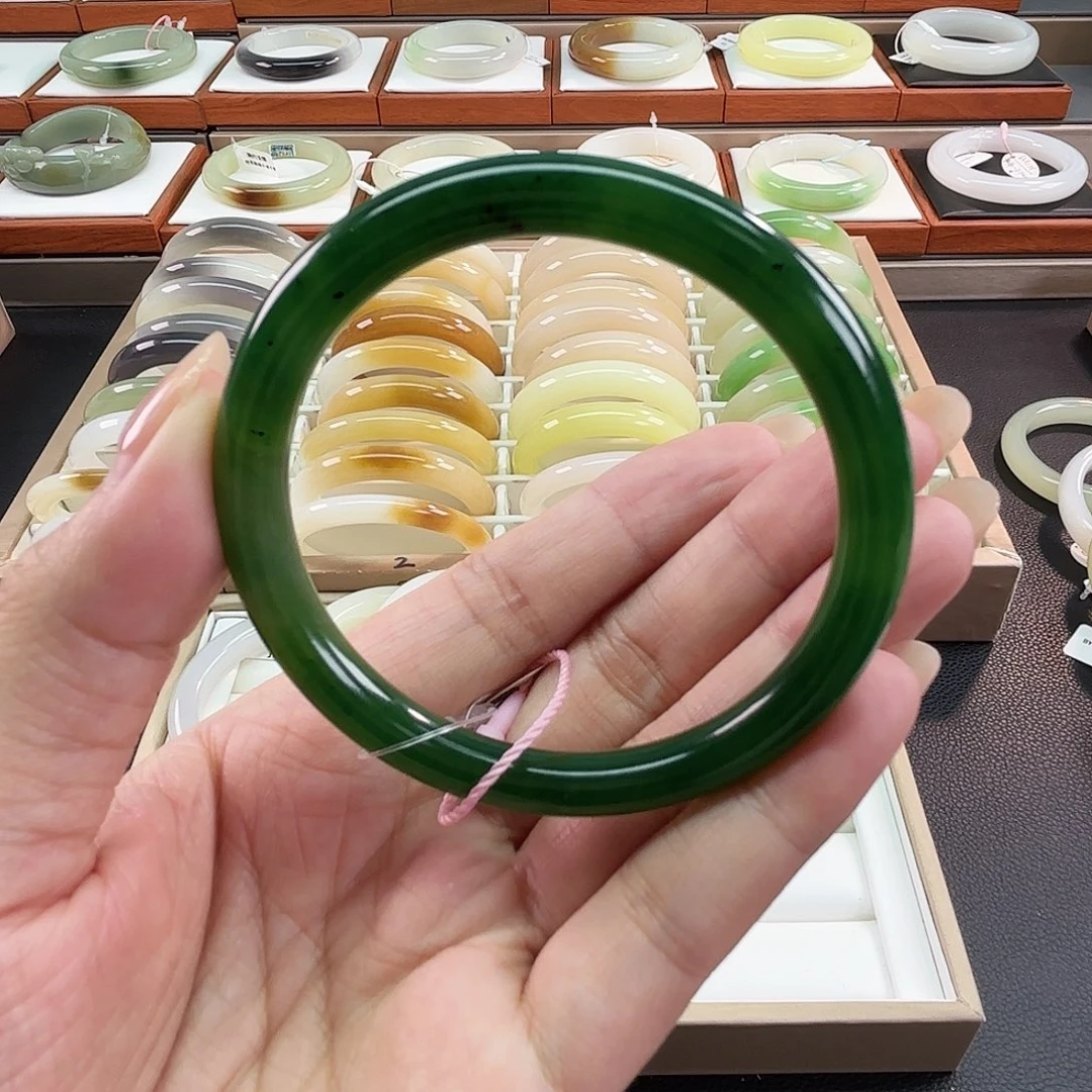 和田玉未镶嵌手镯56碧玉美人条