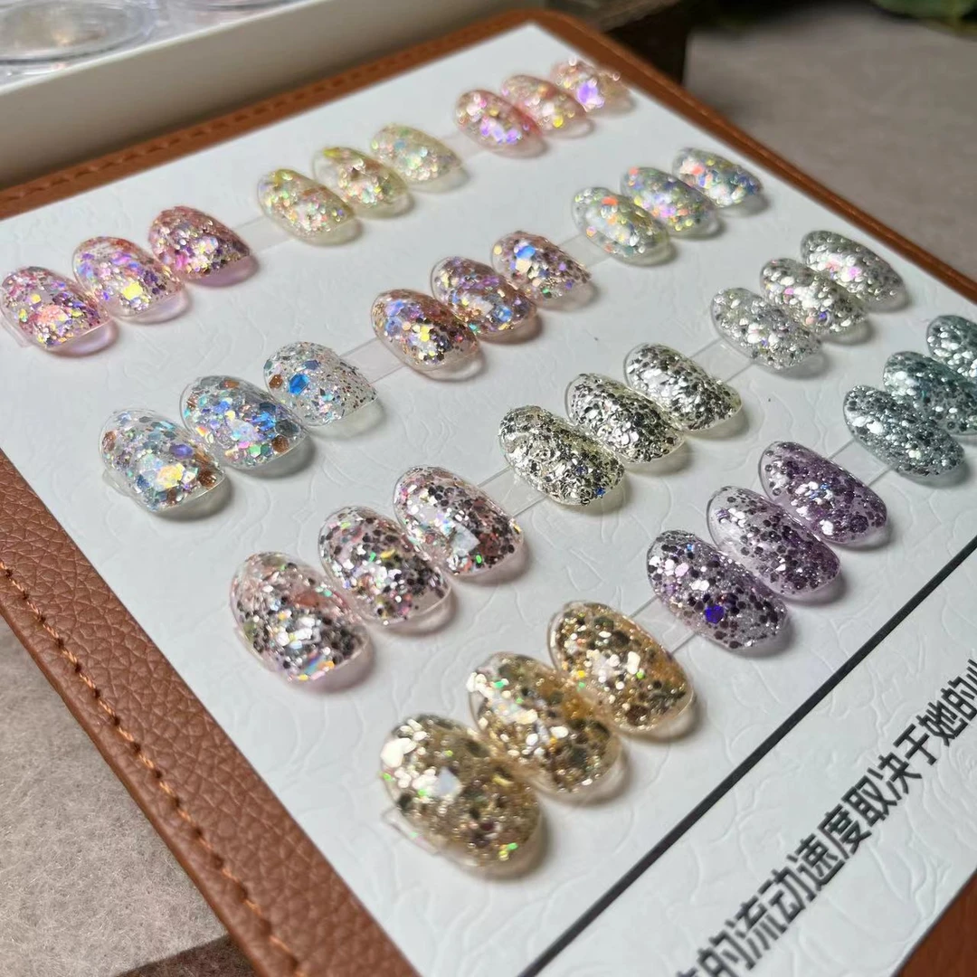 【12盒】经典实用系列高端美甲混合素材包亮片套装（不带色板）