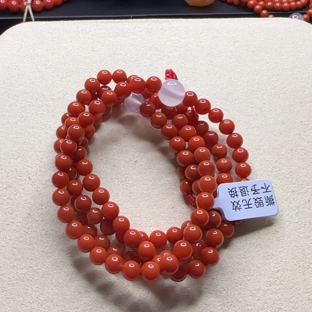 南红玛瑙手链未镶嵌5.8mm冷水河