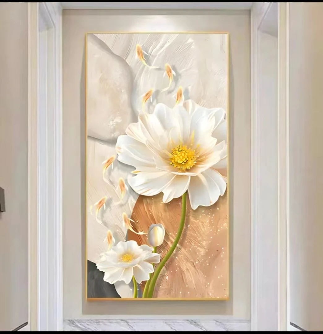 【富贵有余】玄关装饰画简约轻奢高级感挂画客厅走廊壁画九鱼图