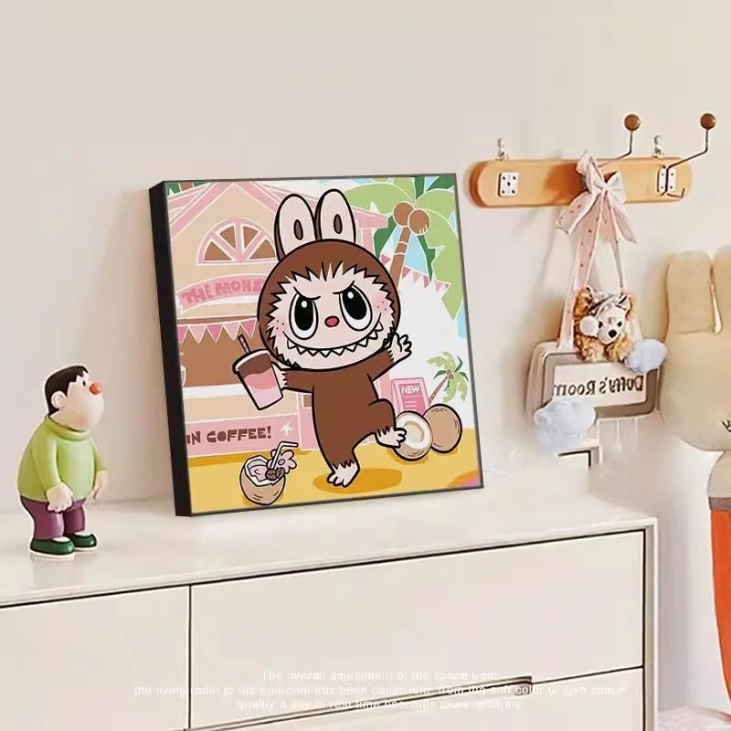 多巴胺装饰画拉布布装饰画卡通动漫挂画潮流艺术儿童房卧室壁画