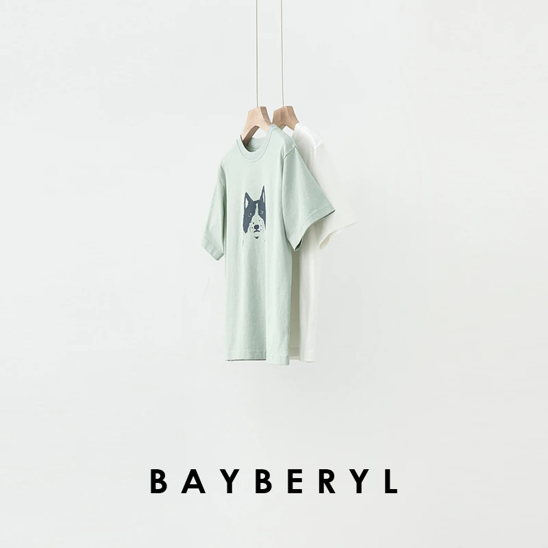 BAYBERYL老贝小狗T*插画减龄棉圆领百搭25春短袖T恤NT5A1612